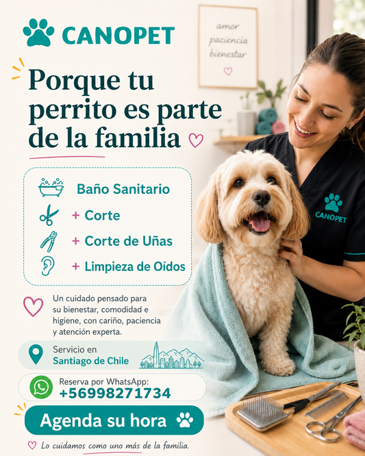 Baño Sanitario + Corte + Corte de uñas y Limpieza de oídos