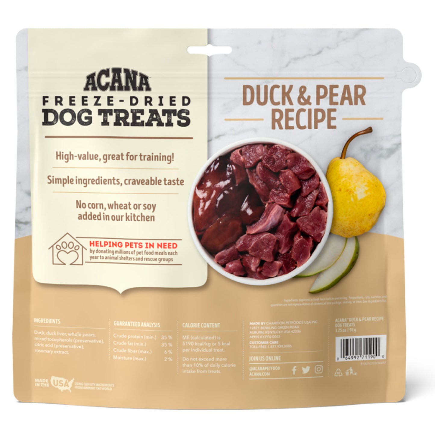 Acana Treats Duck & Pear perro 35g