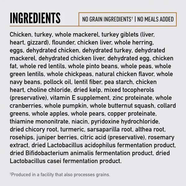 Alimento Orijen Original para gatos ingredientes